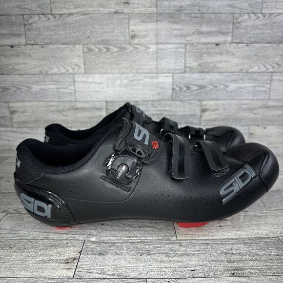 New SIDI Men's Alba 2 Road Cycling Shoe- Black/Black/Red - EUR 46/US Size 12